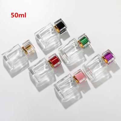  custom 30ml 50ml clear color flat square empty glass bottle perfumes bottle